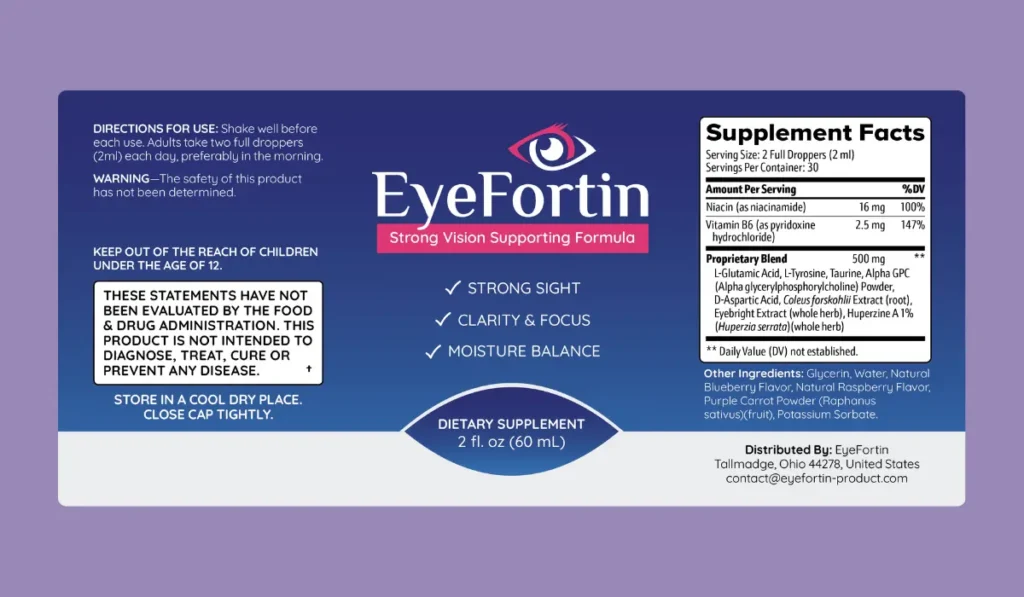 EyeFortin-Supplement-Facts