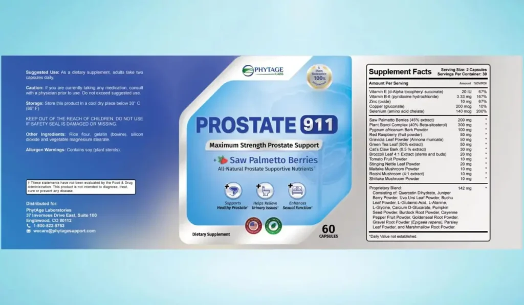 Prostate-911-Supplement-Facts
